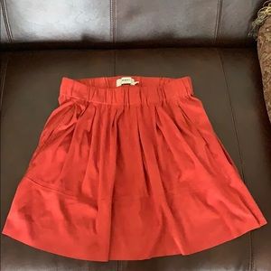 Faux suede elastic waist band skirt